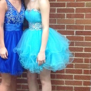 Short light blue dress